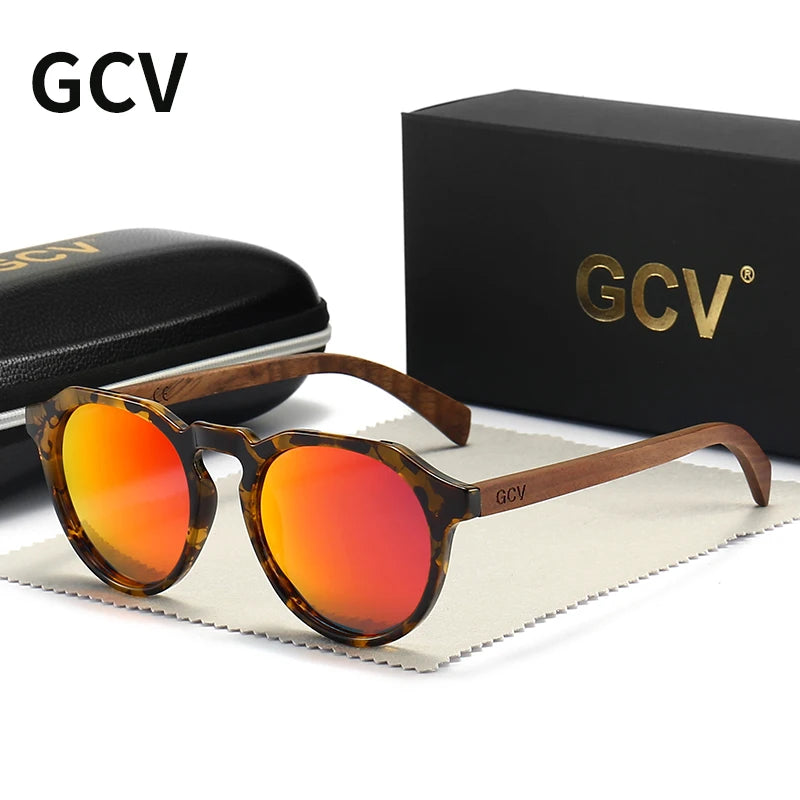 GCV Advanced Walnut Wood Sunglasses – Polarized UV400 Protection