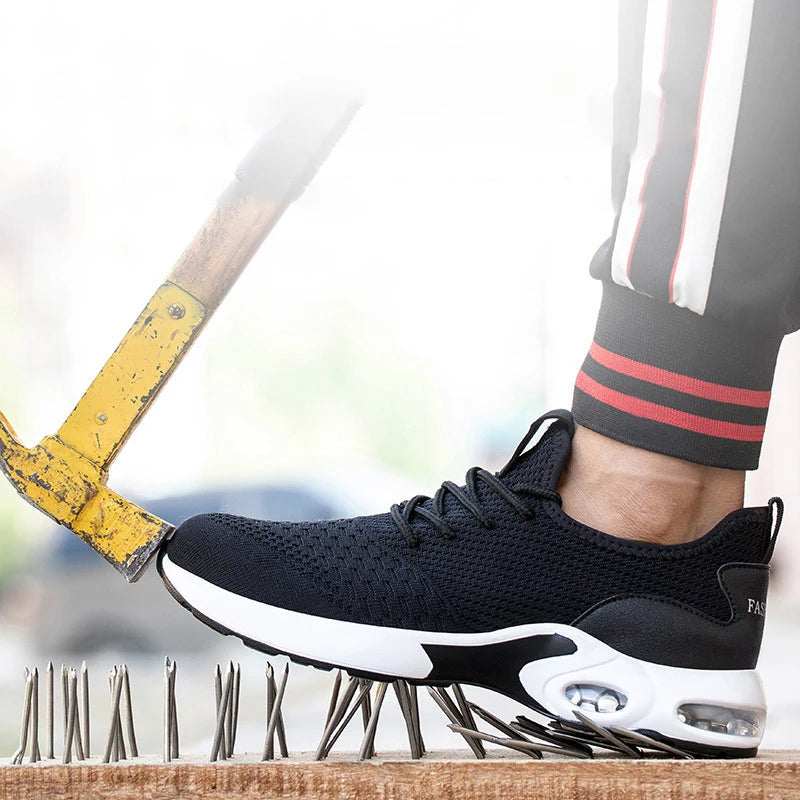 Breathable Men Work Safety Boots Steel Toe Shoes Male Anti-puncture Safety Shoes Indestructible Work Sneakers Security Footwear