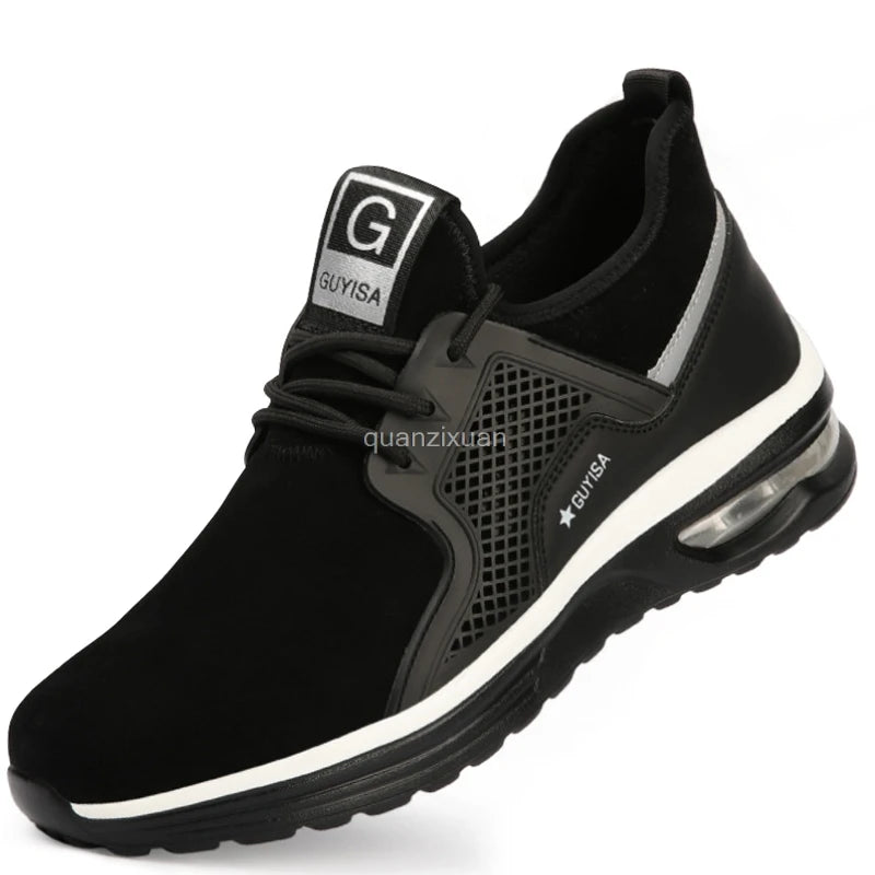 Breathable Men Work Safety Boots Steel Toe Shoes Male Anti-puncture Safety Shoes Indestructible Work Sneakers Security Footwear