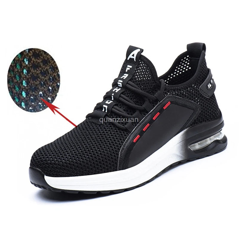 Breathable Men Work Safety Boots Steel Toe Shoes Male Anti-puncture Safety Shoes Indestructible Work Sneakers Security Footwear