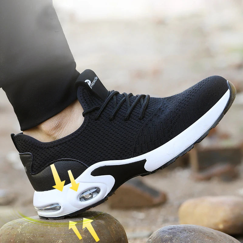 Breathable Men Work Safety Boots Steel Toe Shoes Male Anti-puncture Safety Shoes Indestructible Work Sneakers Security Footwear