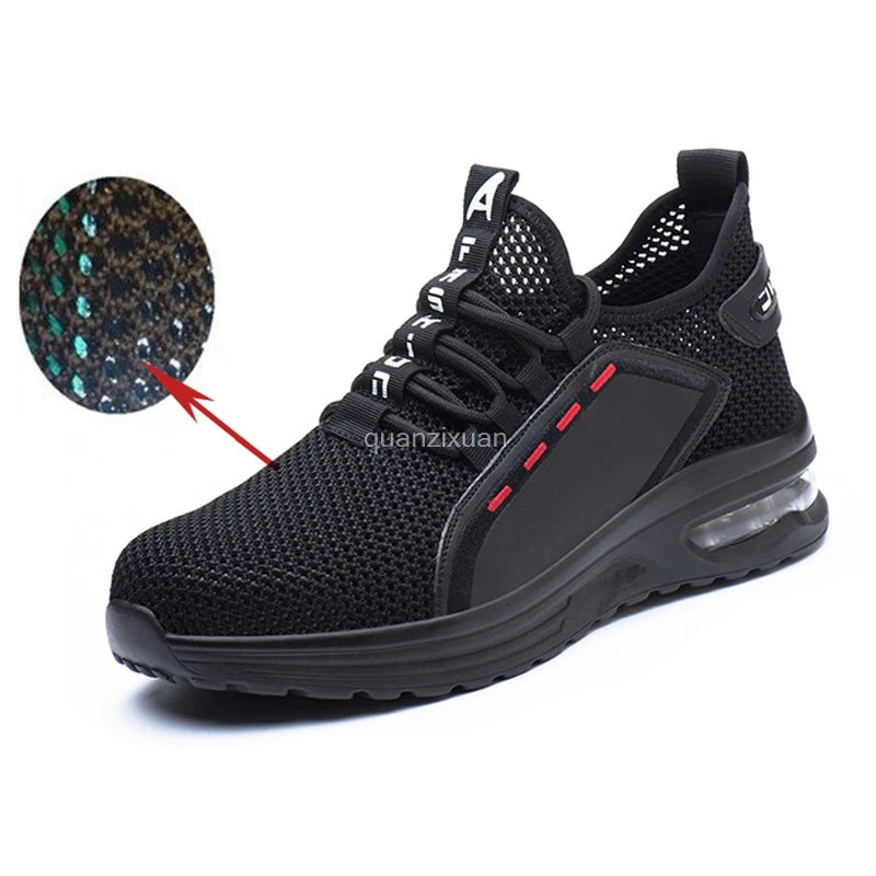 Breathable Men Work Safety Boots Steel Toe Shoes Male Anti-puncture Safety Shoes Indestructible Work Sneakers Security Footwear