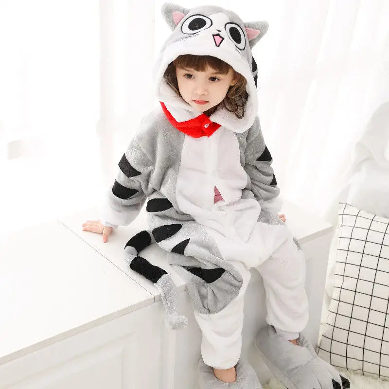 Children Pyjamas Unicorn Onesies Pajamas Animal Kigurumi Wolf Costumes Halloween Cartoon Anime Cosplay Clothes for Kids Jumpsuit