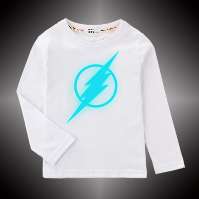 Aimi Lakana Kids Lightning Print Long Sleeve Cotton Tee
