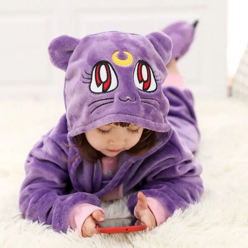 Children Pyjamas Unicorn Onesies Pajamas Animal Kigurumi Wolf Costumes Halloween Cartoon Anime Cosplay Clothes for Kids Jumpsuit