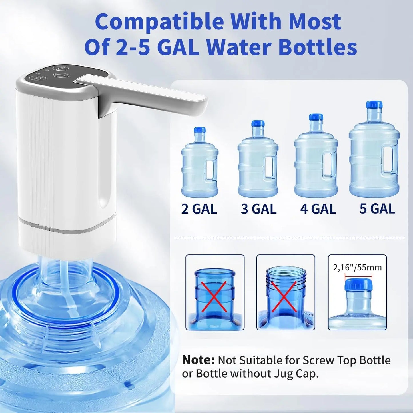 Automatic Water Bottle Pump – Portable 5-Gallon Dispenser