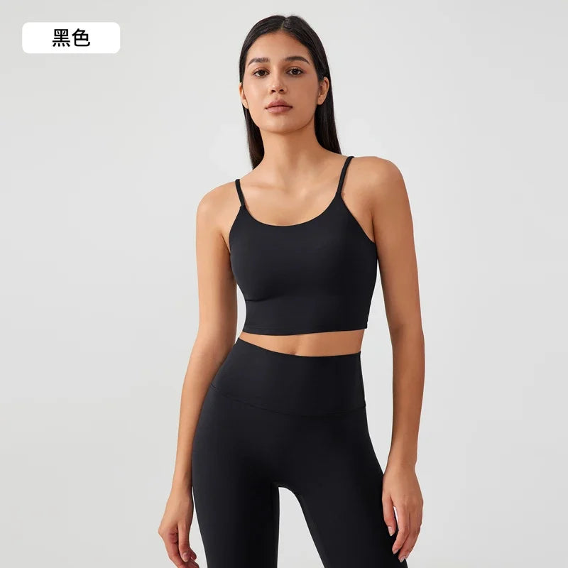 Women’s Sports Tank – Push-Up Bra, Crisscross Back