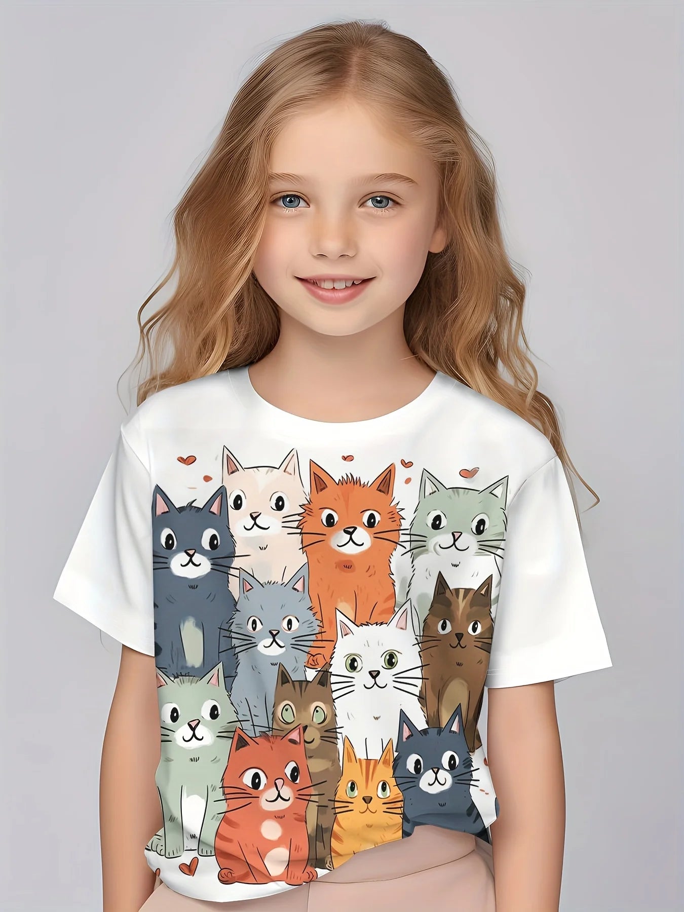 Children Clothing Girls Enchanting 3d Fairy Print Short Sleeve T Shirt Tops Comfortable Crew Neck Casual Tees Kids Girl Clothes
