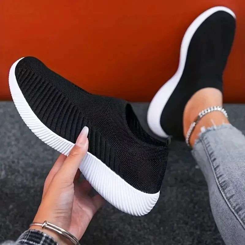 Women's Slip-On Mesh Sneakers – Lightweight & Breathable Walking Shoes