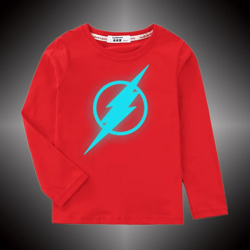 Aimi Lakana Kids Lightning Print Long Sleeve Cotton Tee