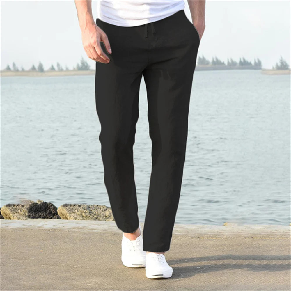 Men’s Cotton Linen Pants – Breathable Autumn Trousers for Casual & Streetwear