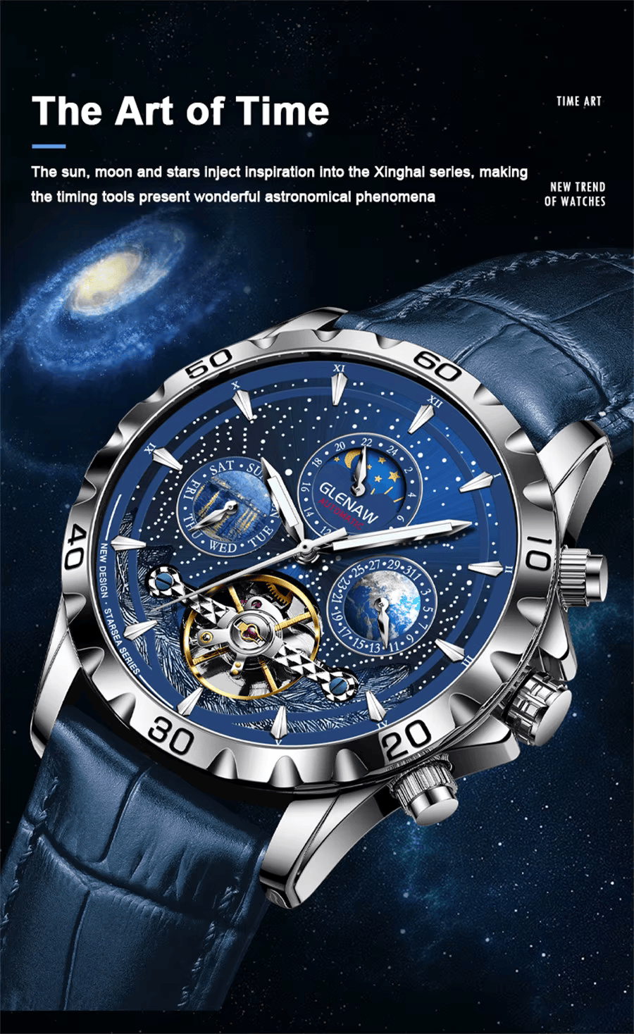 GLENAW Luxury Automatic Watch – Waterproof & Business Style