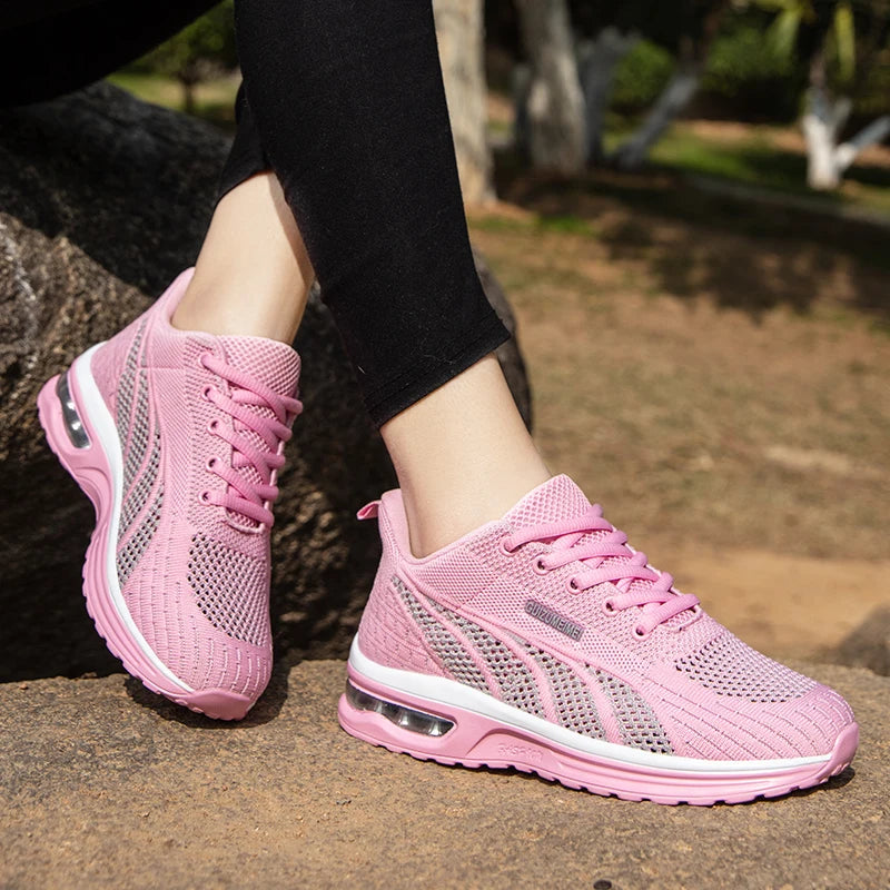 Women Running Shoes Ladies Breathable Sneakers Mesh Tennis Women's Sports Shoes Outdoor Lace Up Training Shoes