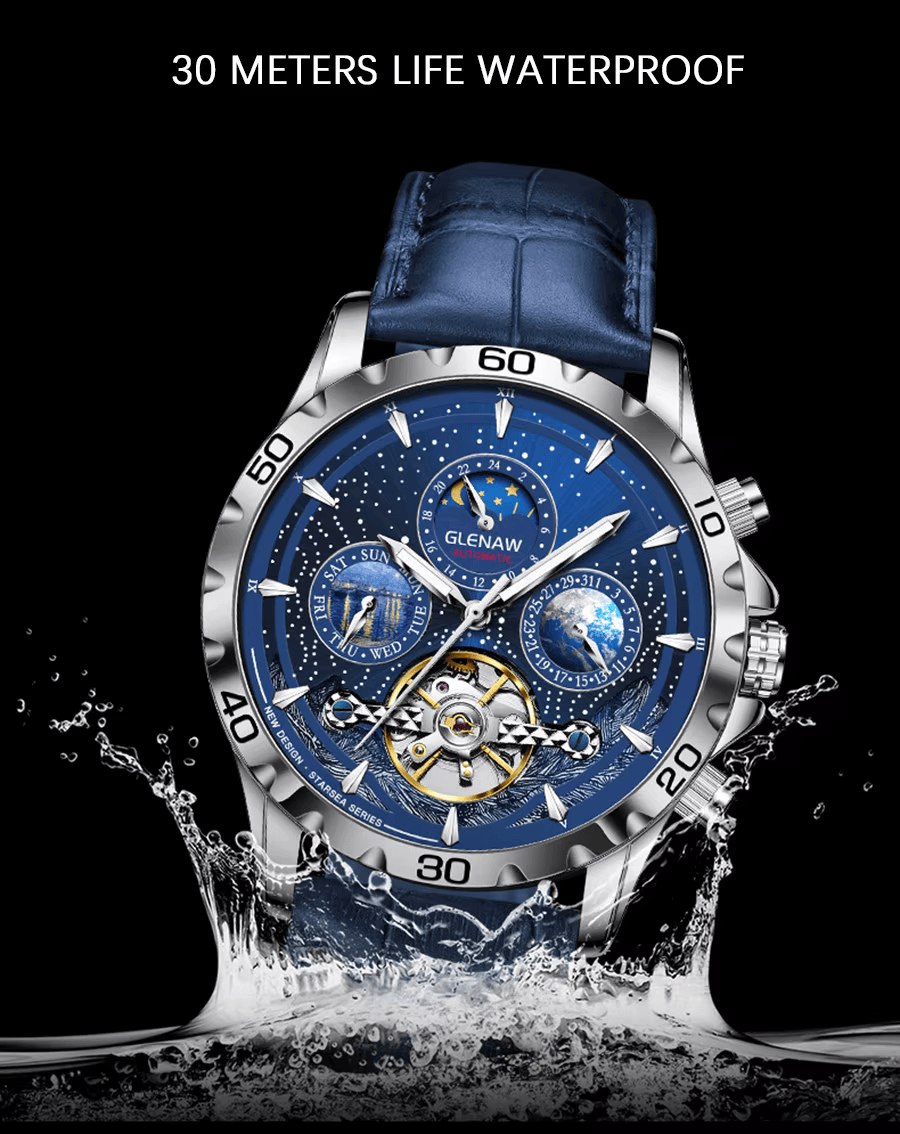 GLENAW Luxury Automatic Watch – Waterproof & Business Style