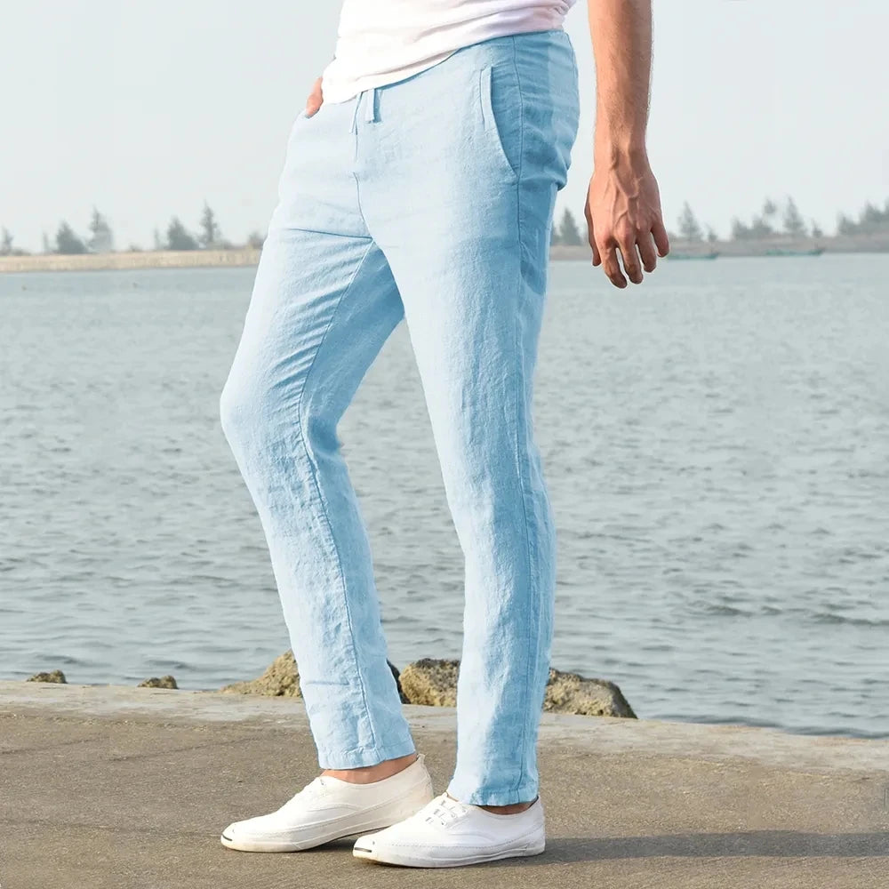 Men’s Cotton Linen Pants – Breathable Autumn Trousers for Casual & Streetwear