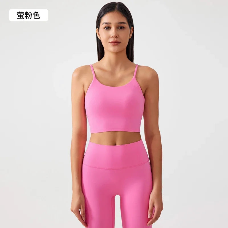 Women’s Sports Tank – Push-Up Bra, Crisscross Back