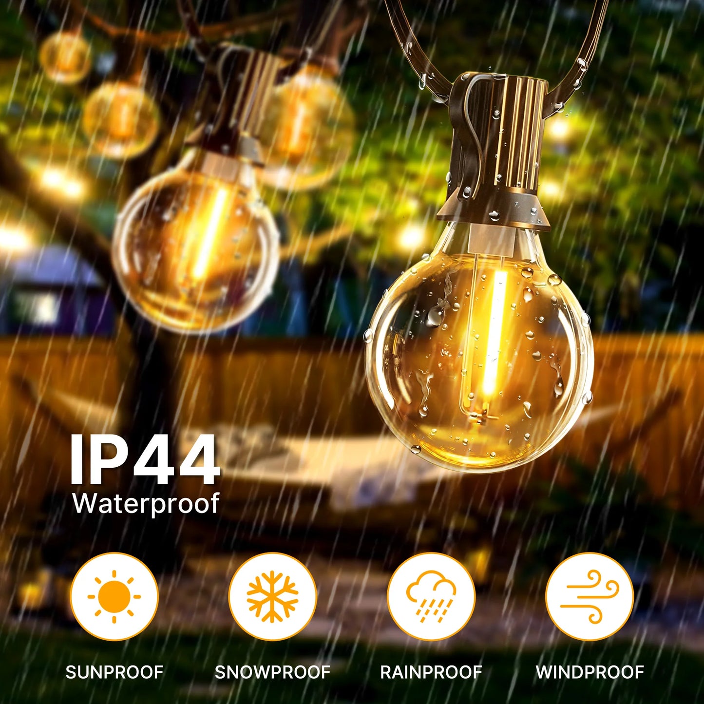 Solar String Lights G40 – 12 meters 31 bulbs