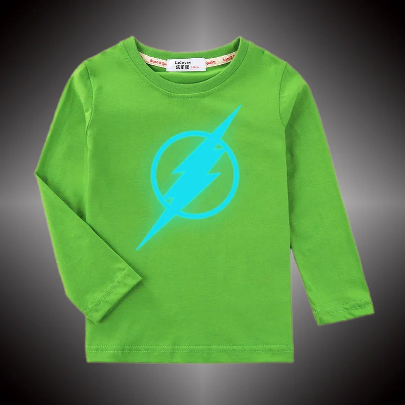 Aimi Lakana Kids Lightning Print Long Sleeve Cotton Tee