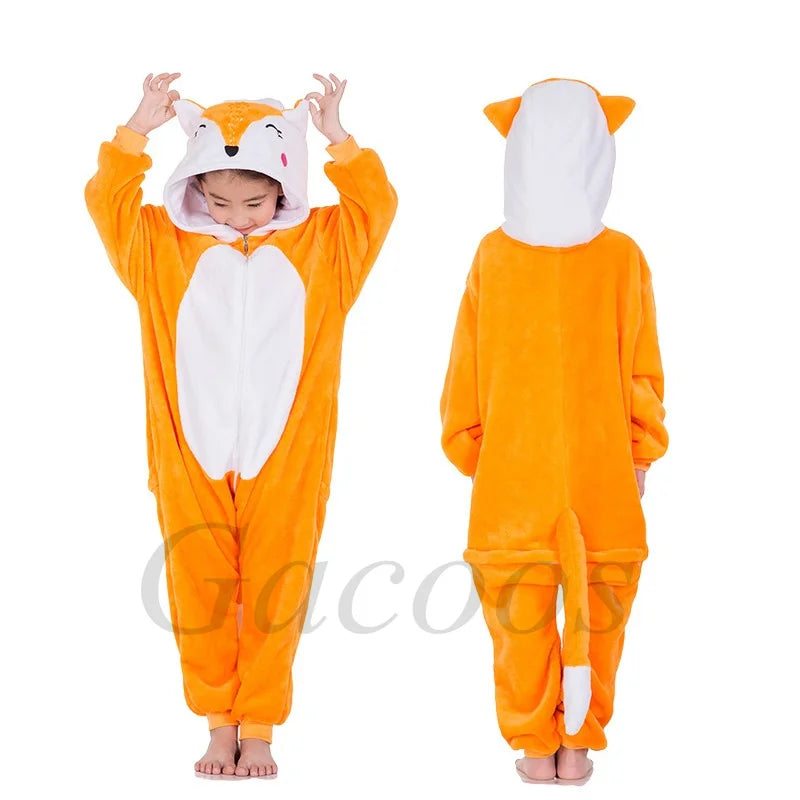 Children Pyjamas Unicorn Onesies Pajamas Animal Kigurumi Wolf Costumes Halloween Cartoon Anime Cosplay Clothes for Kids Jumpsuit