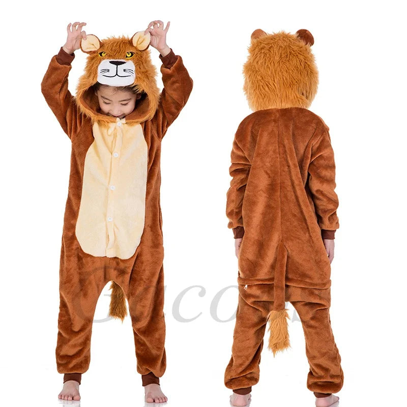 Children Pyjamas Unicorn Onesies Pajamas Animal Kigurumi Wolf Costumes Halloween Cartoon Anime Cosplay Clothes for Kids Jumpsuit