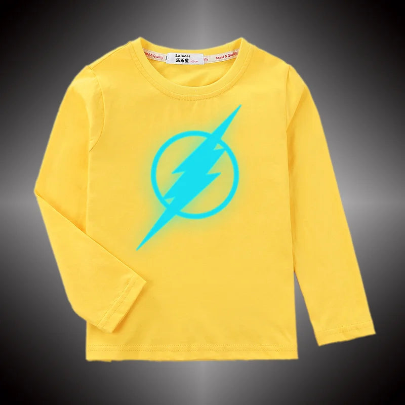 Aimi Lakana Kids Lightning Print Long Sleeve Cotton Tee