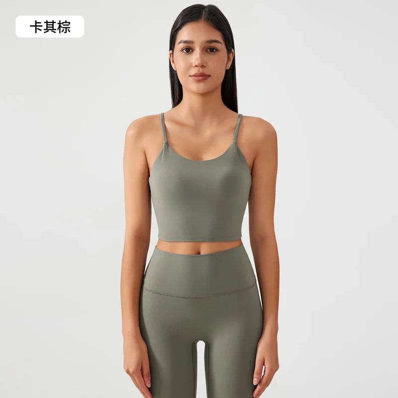 Women’s Sports Tank – Push-Up Bra, Crisscross Back