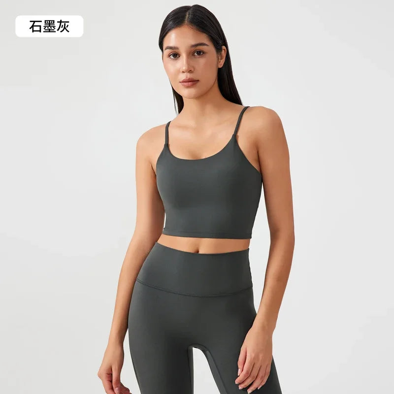 Women’s Sports Tank – Push-Up Bra, Crisscross Back