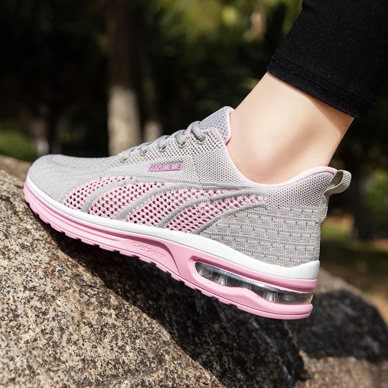 Women Running Shoes Ladies Breathable Sneakers Mesh Tennis Women's Sports Shoes Outdoor Lace Up Training Shoes
