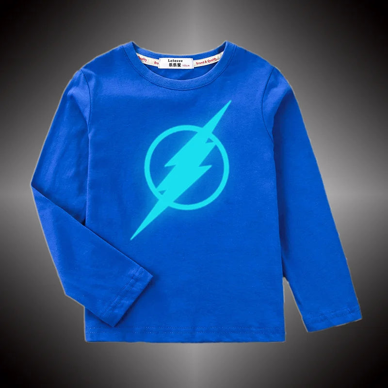 Aimi Lakana Kids Lightning Print Long Sleeve Cotton Tee