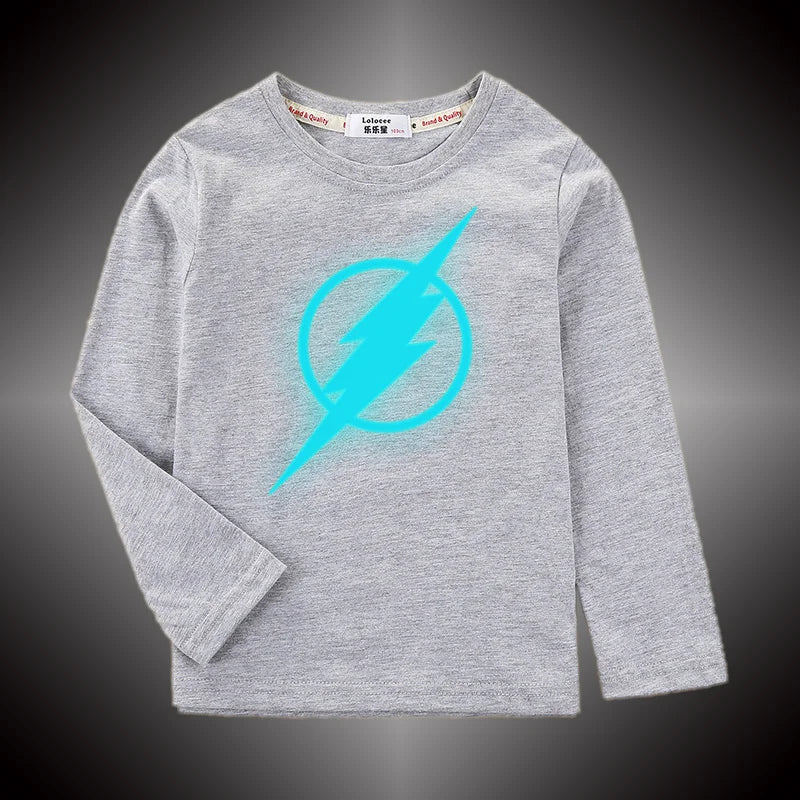 Aimi Lakana Kids Lightning Print Long Sleeve Cotton Tee