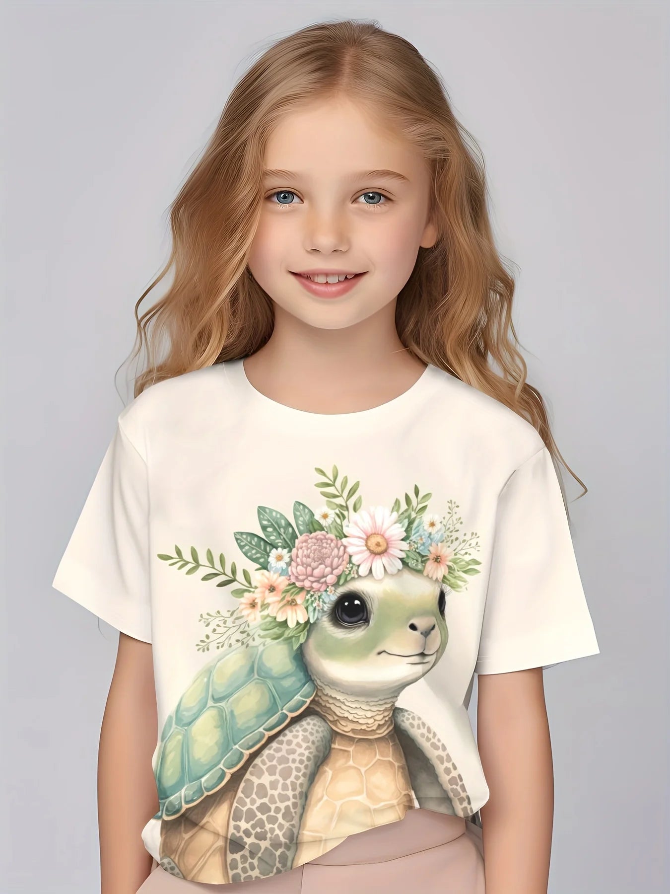 Children Clothing Girls Enchanting 3d Fairy Print Short Sleeve T Shirt Tops Comfortable Crew Neck Casual Tees Kids Girl Clothes