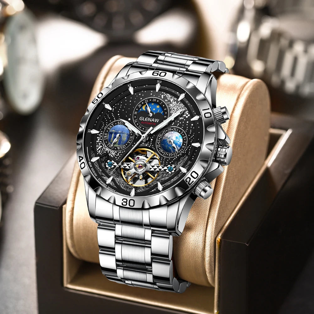 GLENAW Luxury Automatic Watch – Waterproof & Business Style