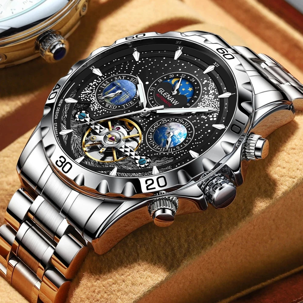 GLENAW Luxury Automatic Watch – Waterproof & Business Style