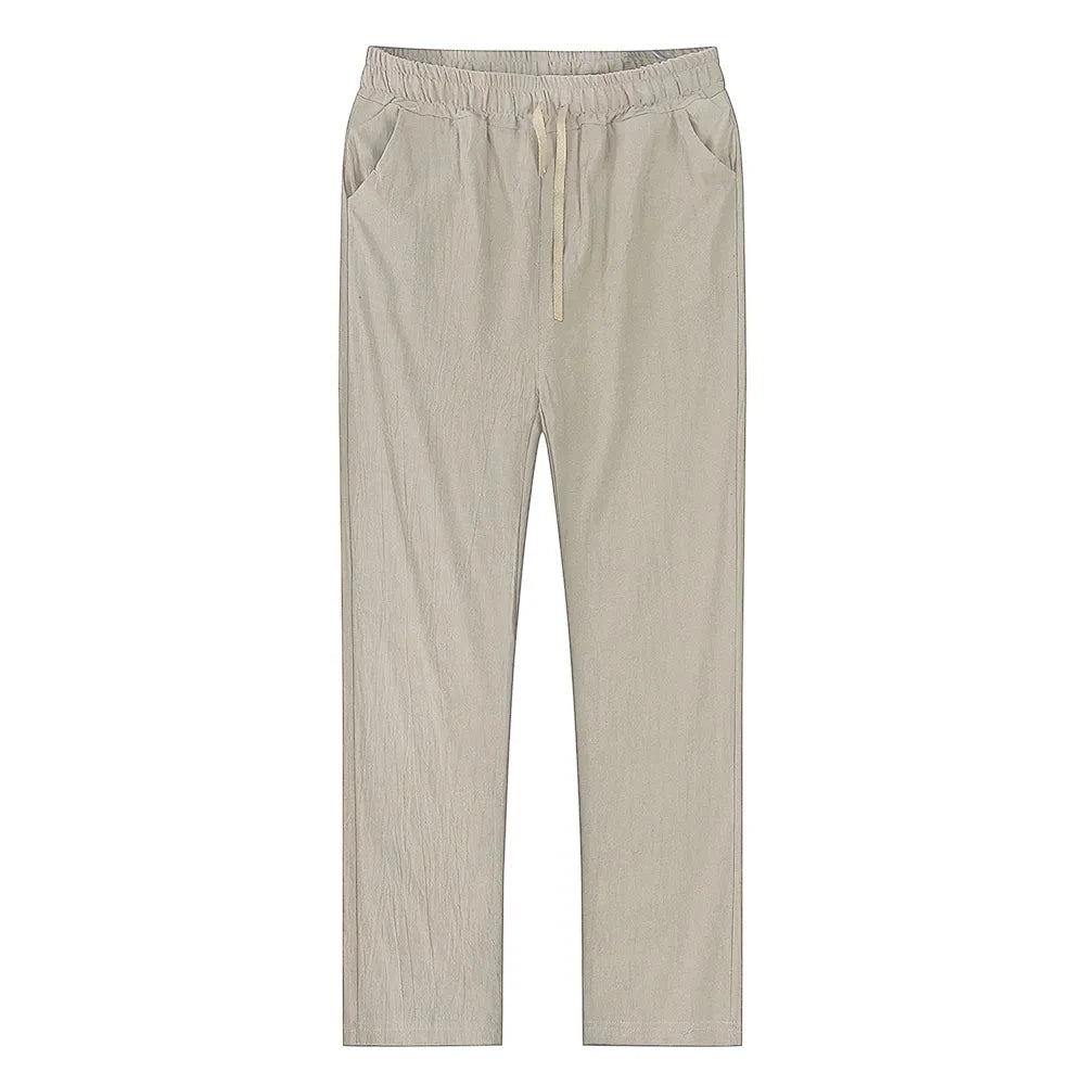 Men’s Cotton Linen Pants – Breathable Autumn Trousers for Casual & Streetwear