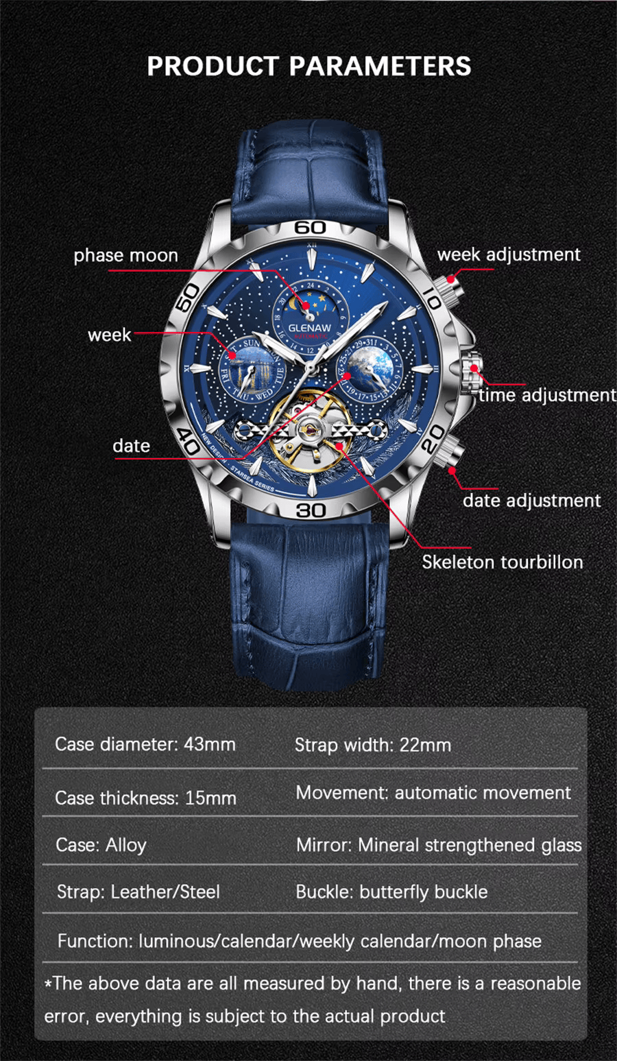 GLENAW Luxury Automatic Watch – Waterproof & Business Style