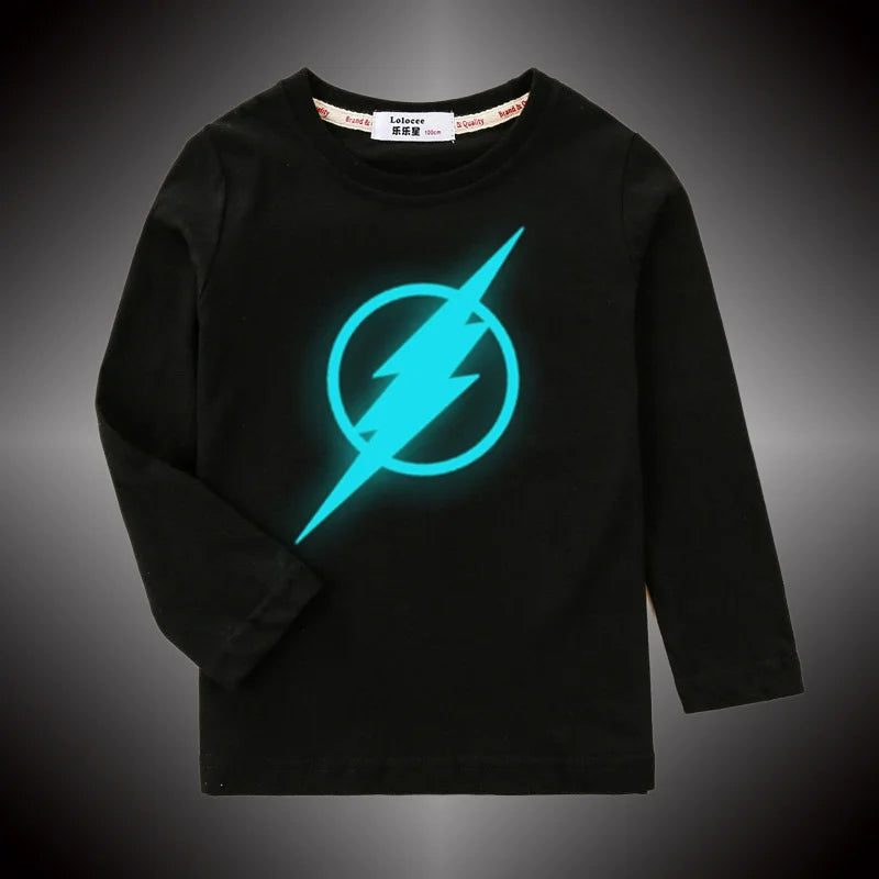 Aimi Lakana Kids Lightning Print Long Sleeve Cotton Tee