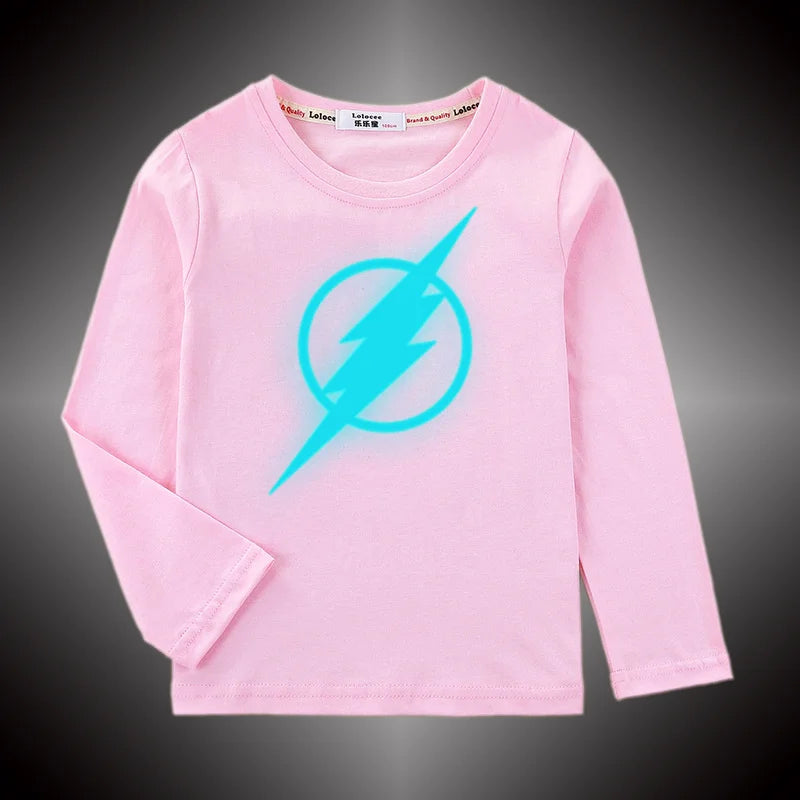 Aimi Lakana Kids Lightning Print Long Sleeve Cotton Tee
