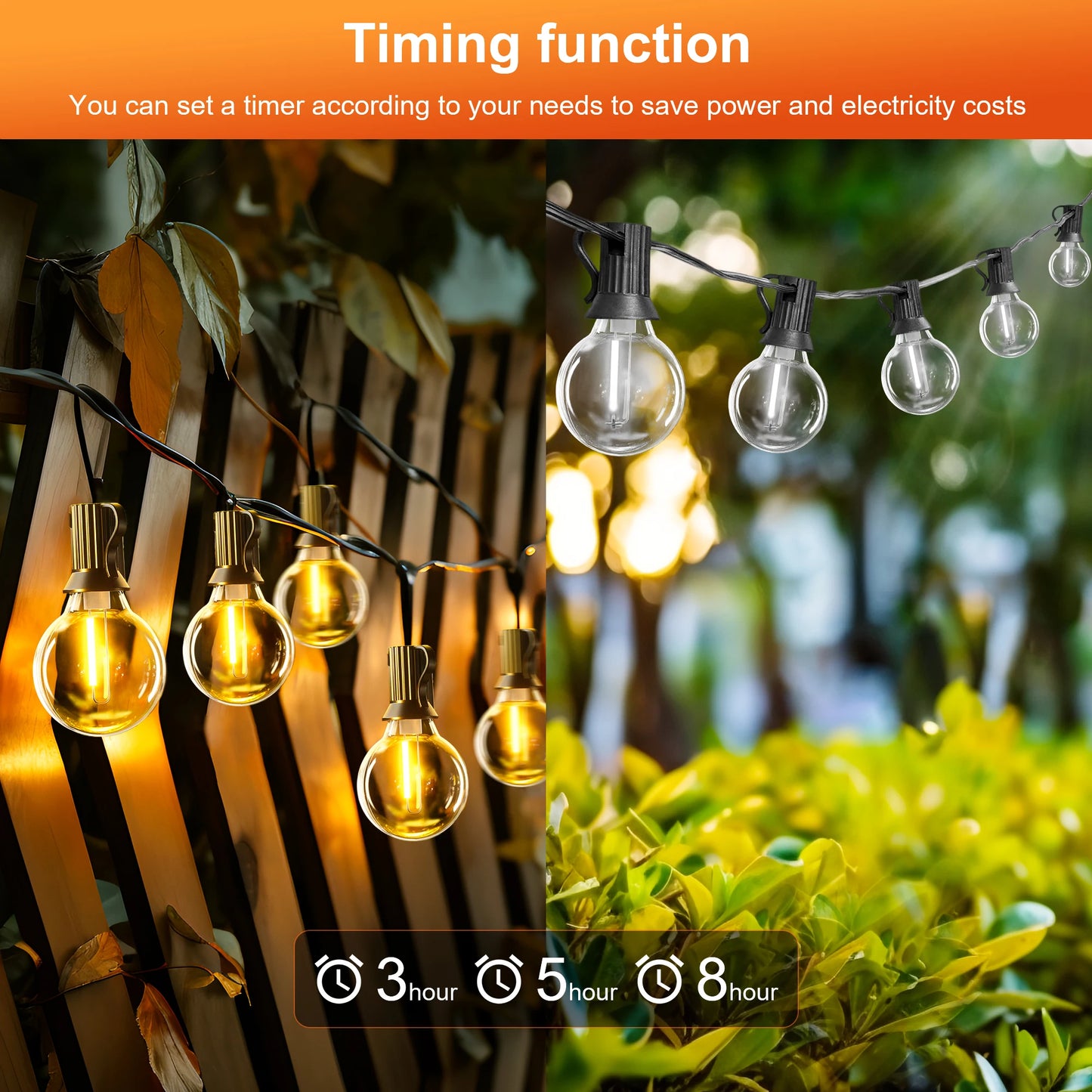 Solar String Lights G40 – 12 meters 31 bulbs