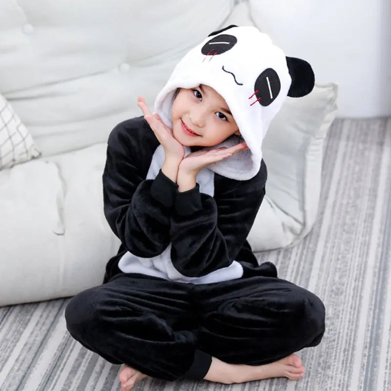 Children Pyjamas Unicorn Onesies Pajamas Animal Kigurumi Wolf Costumes Halloween Cartoon Anime Cosplay Clothes for Kids Jumpsuit