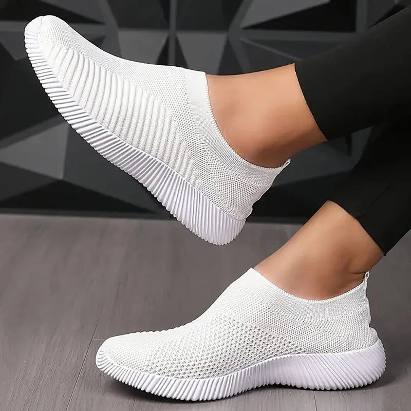Women's Slip-On Mesh Sneakers – Lightweight & Breathable Walking Shoes