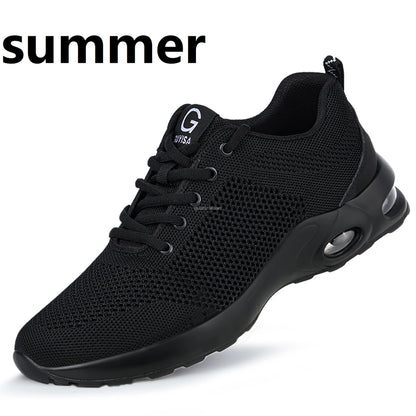 Breathable Men Work Safety Boots Steel Toe Shoes Male Anti-puncture Safety Shoes Indestructible Work Sneakers Security Footwear