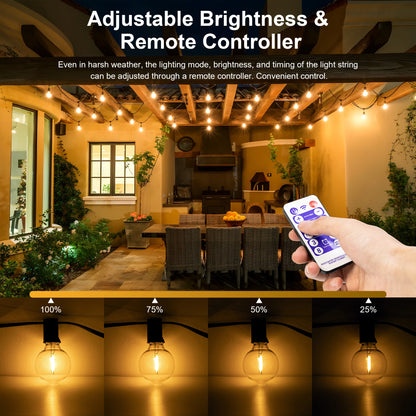 Solar String Lights G40 – 12 meters 31 bulbs
