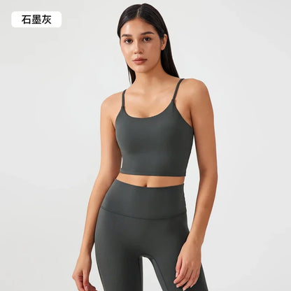 Women’s Sports Tank – Push-Up Bra, Crisscross Back