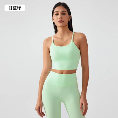 Women’s Sports Tank – Push-Up Bra, Crisscross Back